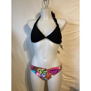 1330 NWT Bikini Bay CTBL Triangle Cup Size Halter Top w/Low Waist Bottom Size 6